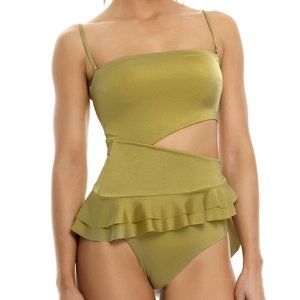 Agua Bendita Giann Moss Wear Three Ways Removable Ruffle One Piece Swims…